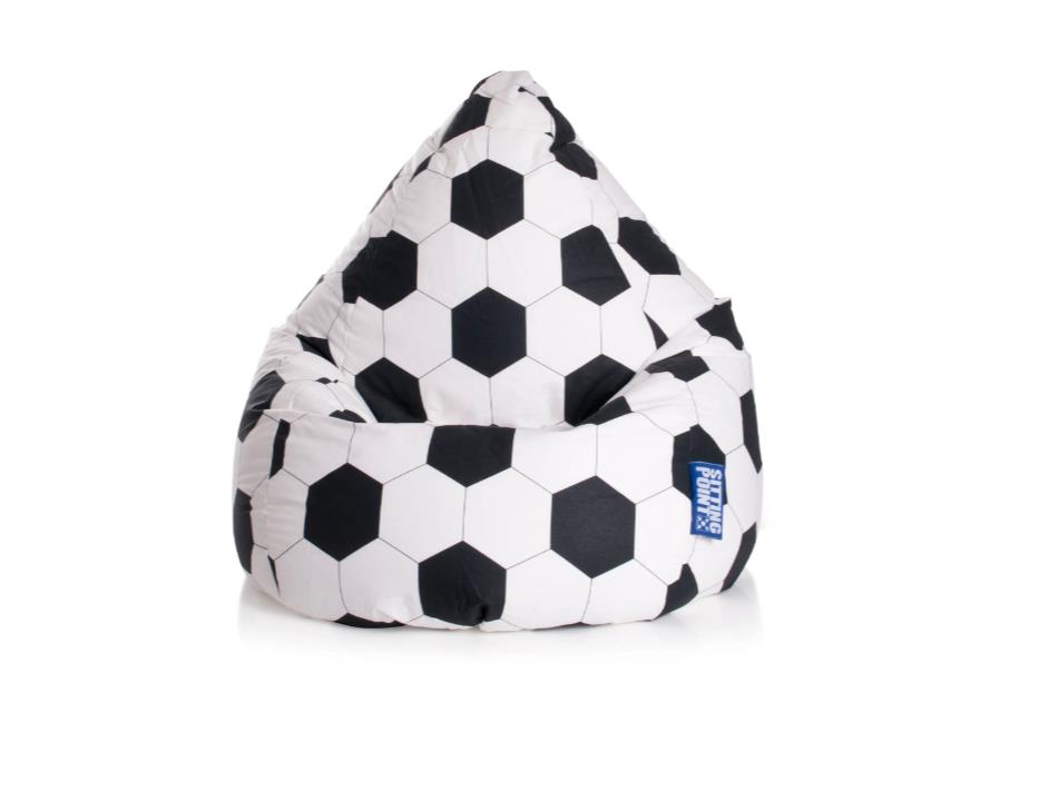 Sitting Point Sitzsack BeanBag 220 l Schwarz-Weiß Fußball-Muster