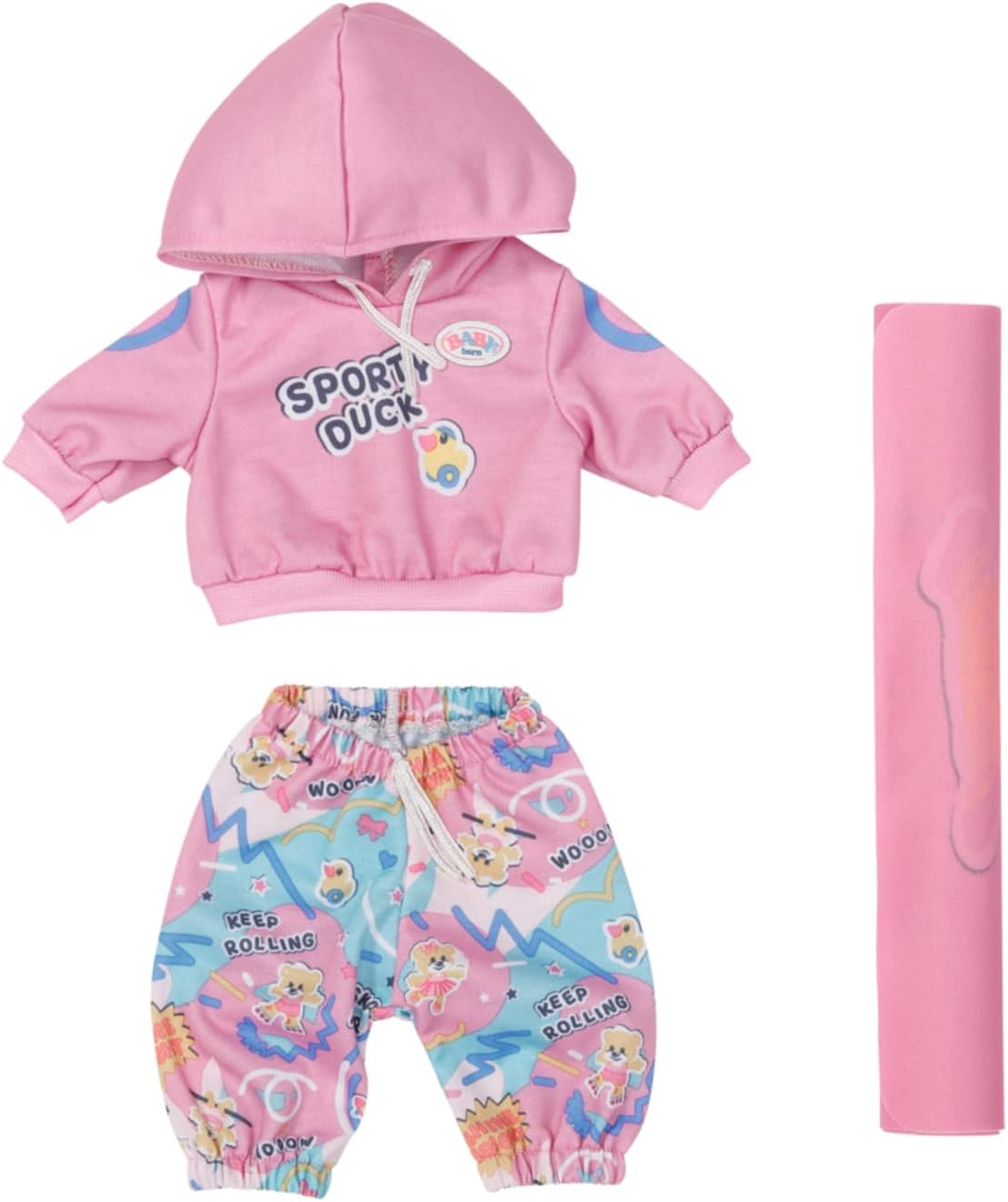 BABY born Kindergarten Sport Outfit bestehend aus Pullover, Jogginghose und Gymnastikmatte für 36 cm Puppen, 833445 Zapf Creation
