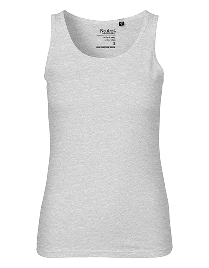 Damen-Top, Tanktop, Ärmellos, Rundhalsausschnitt, Hellgrau meliert