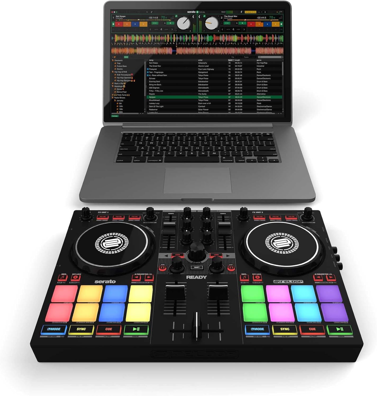 Reloop Ready Kompakter 2-Deck-DJ-Controller für Serato DJ Lite