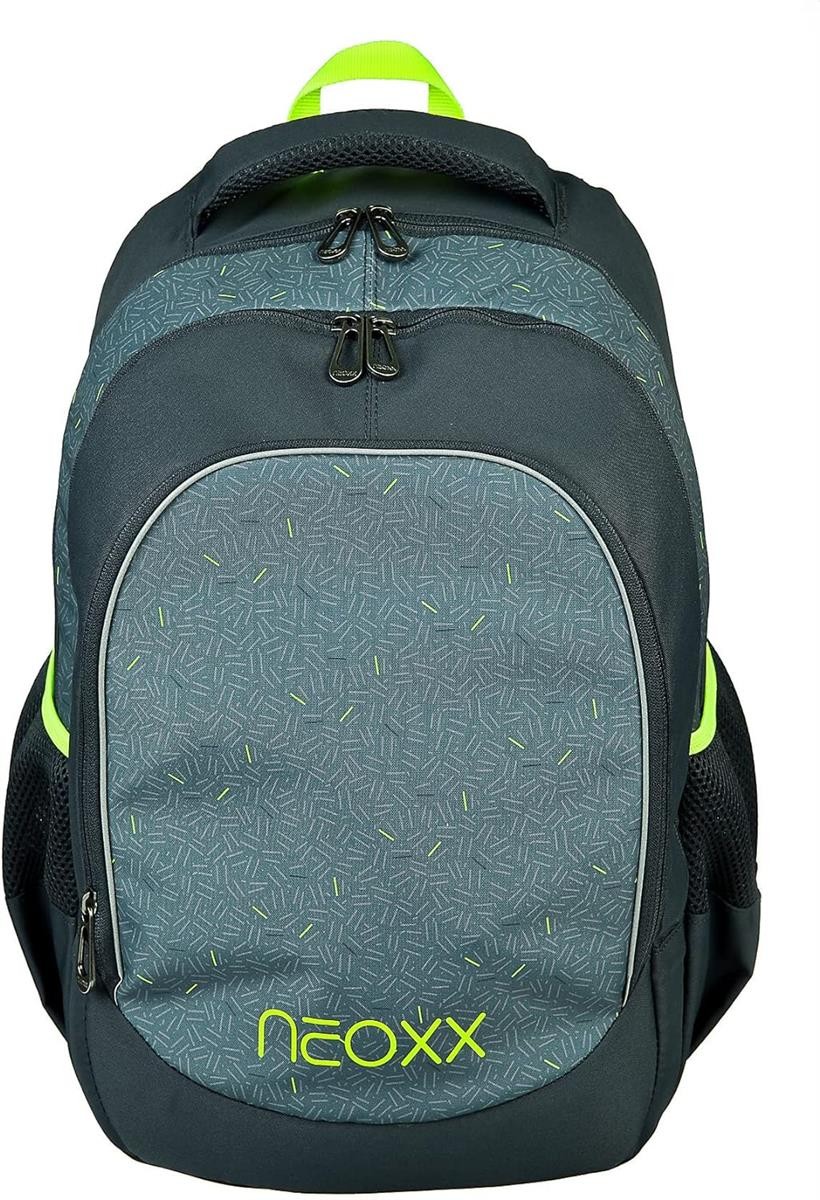 Rucksack, Schultasche, Backpack, Material: Polyester, Farbverlauf grau-hellgrün