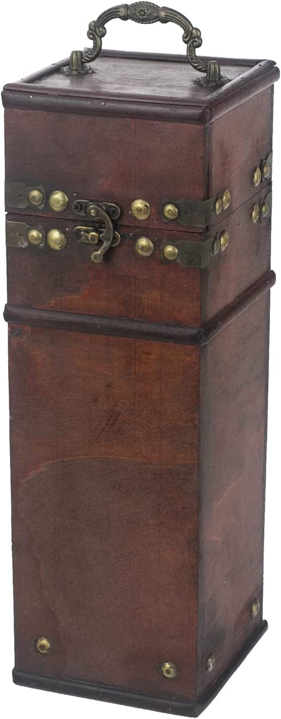 HMF Vintage Deko Geschenkbox mit Deckel aus Holz braun