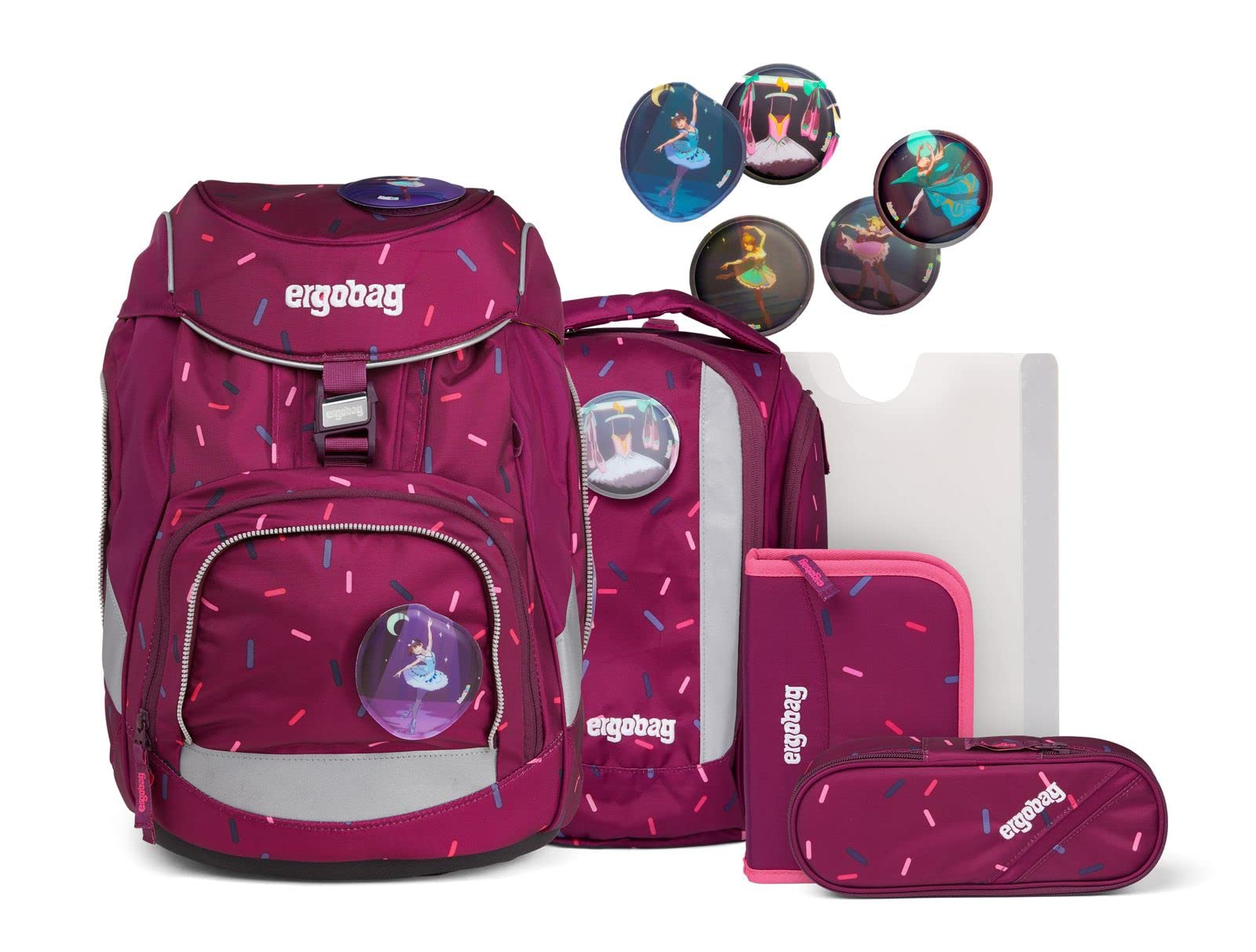 ergobag EG SET 002 A01 Kinder Pack School Backpack Set, NussknackBär-Lila, Einheitsgröße