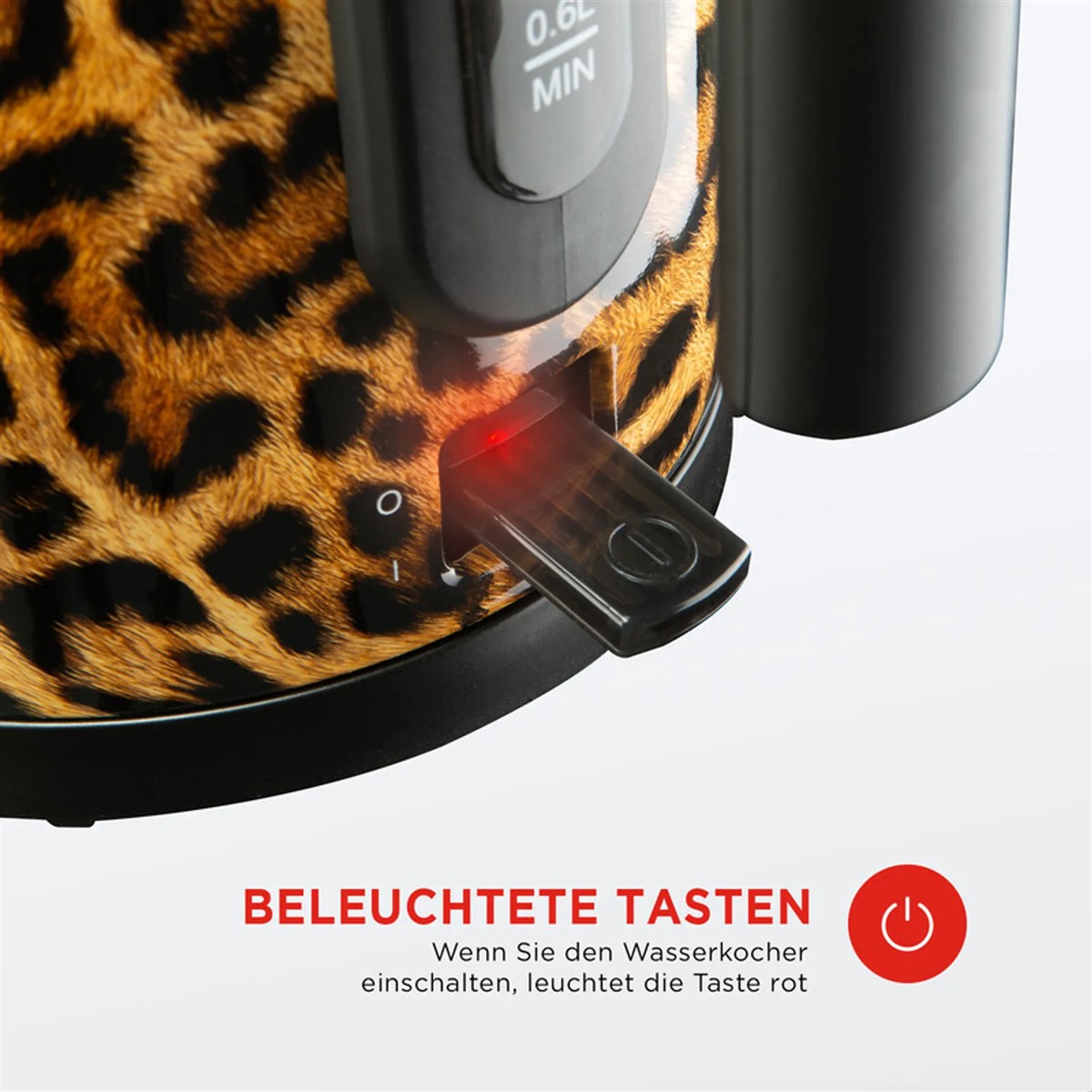 Trendy Panther Electric Kettle - Stylischer elektrischer Wasserkocher mit Panther-Print für moderne Küchen