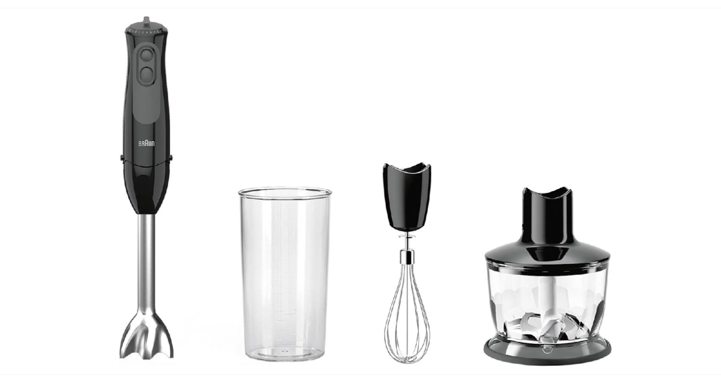 Braun MultiQuick 3 Vario MQ 3135 BK Stabmixer Set 900W, 11 Geschw. Zerkleinerer Schneebesen Schwarz