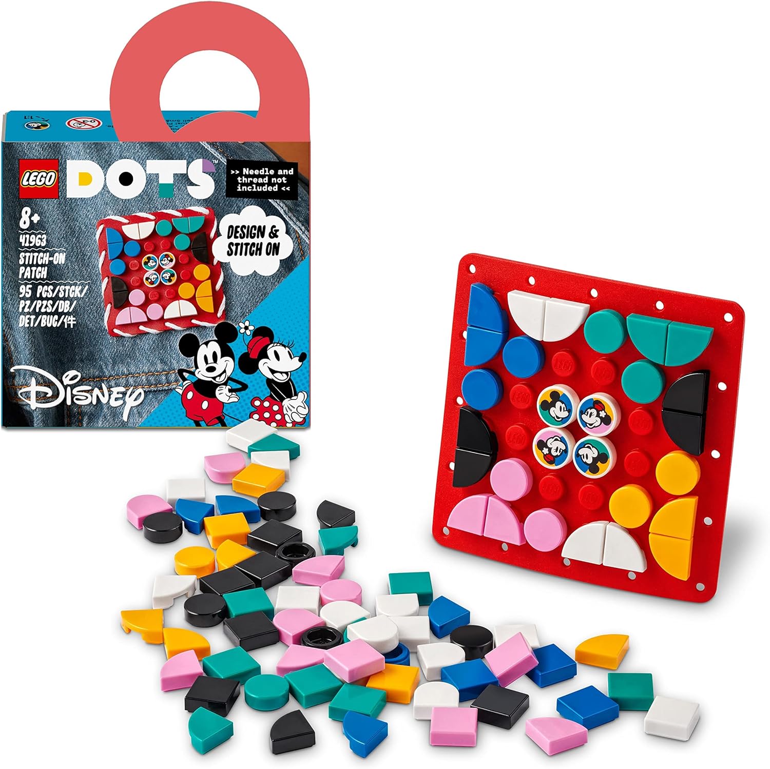 LEGO 41963 DOTS Micky und Minnie Kreativ Aufnäher DIY Bastelset zum Dekorieren von Kleidung Rucksäcke Accessoires kreative Aktivität Spielzeug für Kinder