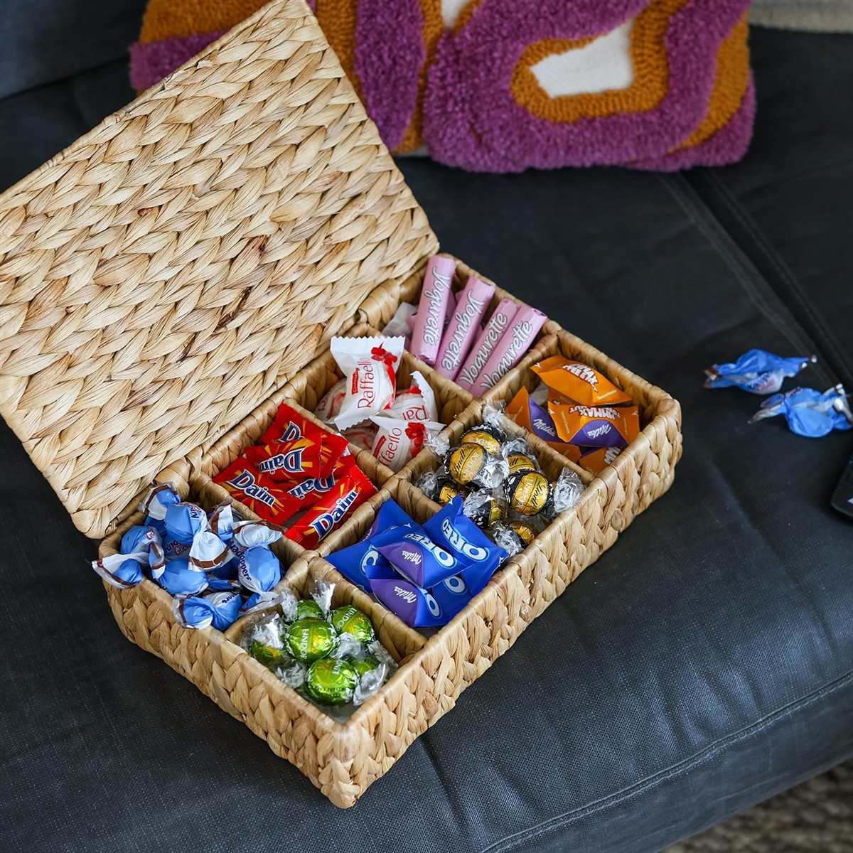 korb, Süßigkeiten, Naschensortiment, Candybox, Präsentkorb