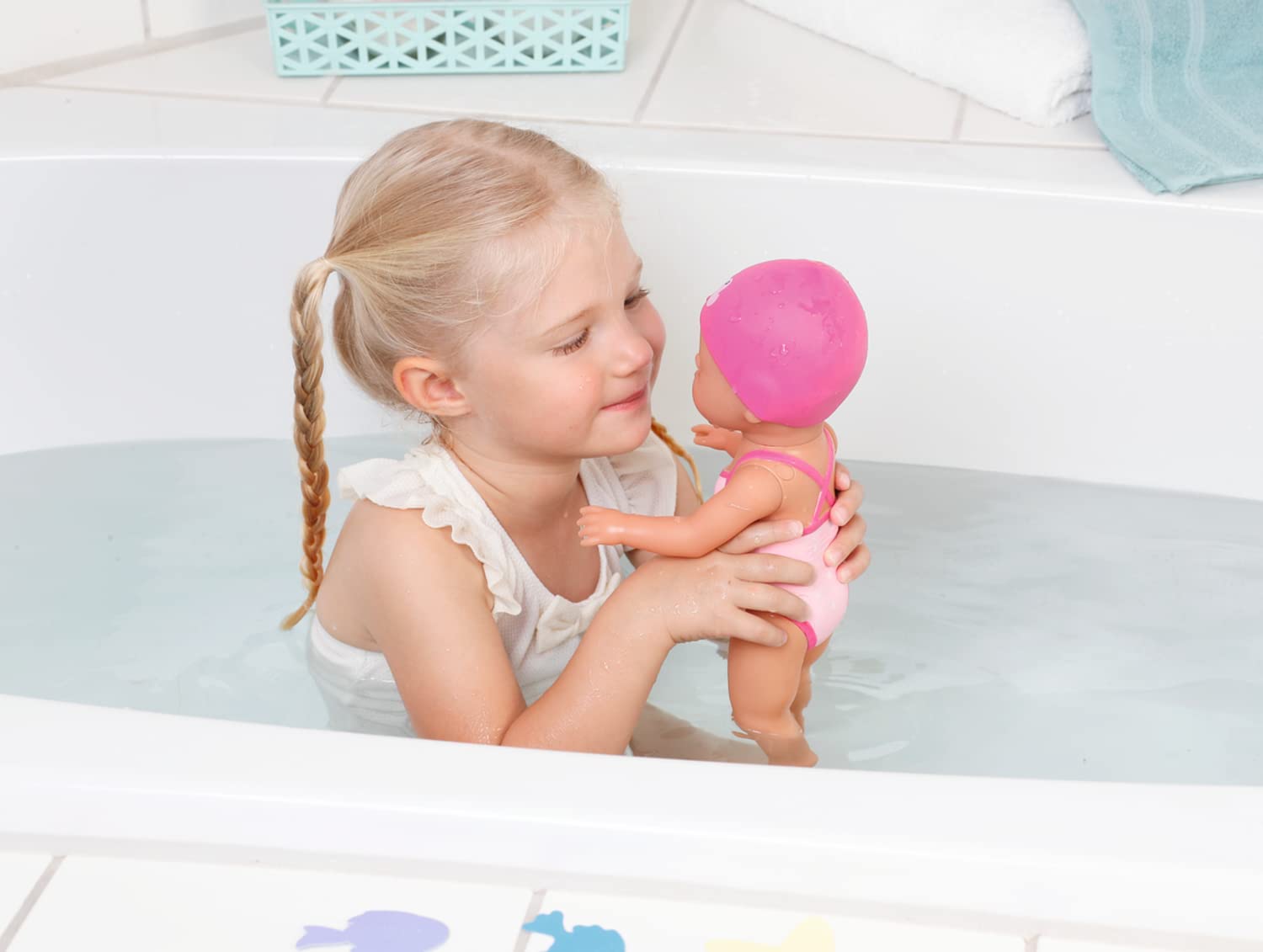 Zapf Creation 834060 BABY born My First Swim Girl Aufzieh-Badepuppe wasserfest Puppe Badepuppe