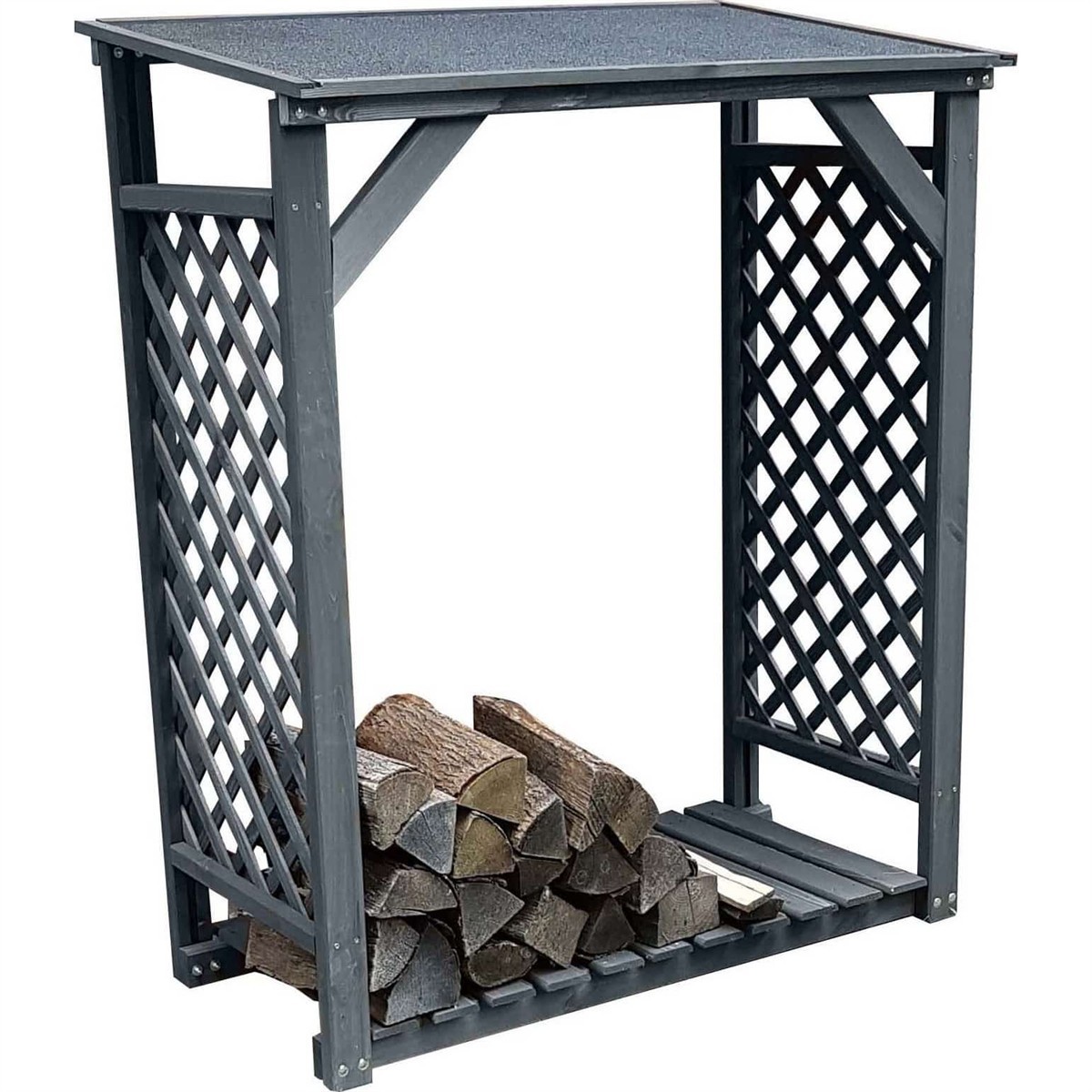 Holzfeuerstelle, Feuerholzregal, Gartenofen, Holzkorb, Holzschuppelelement