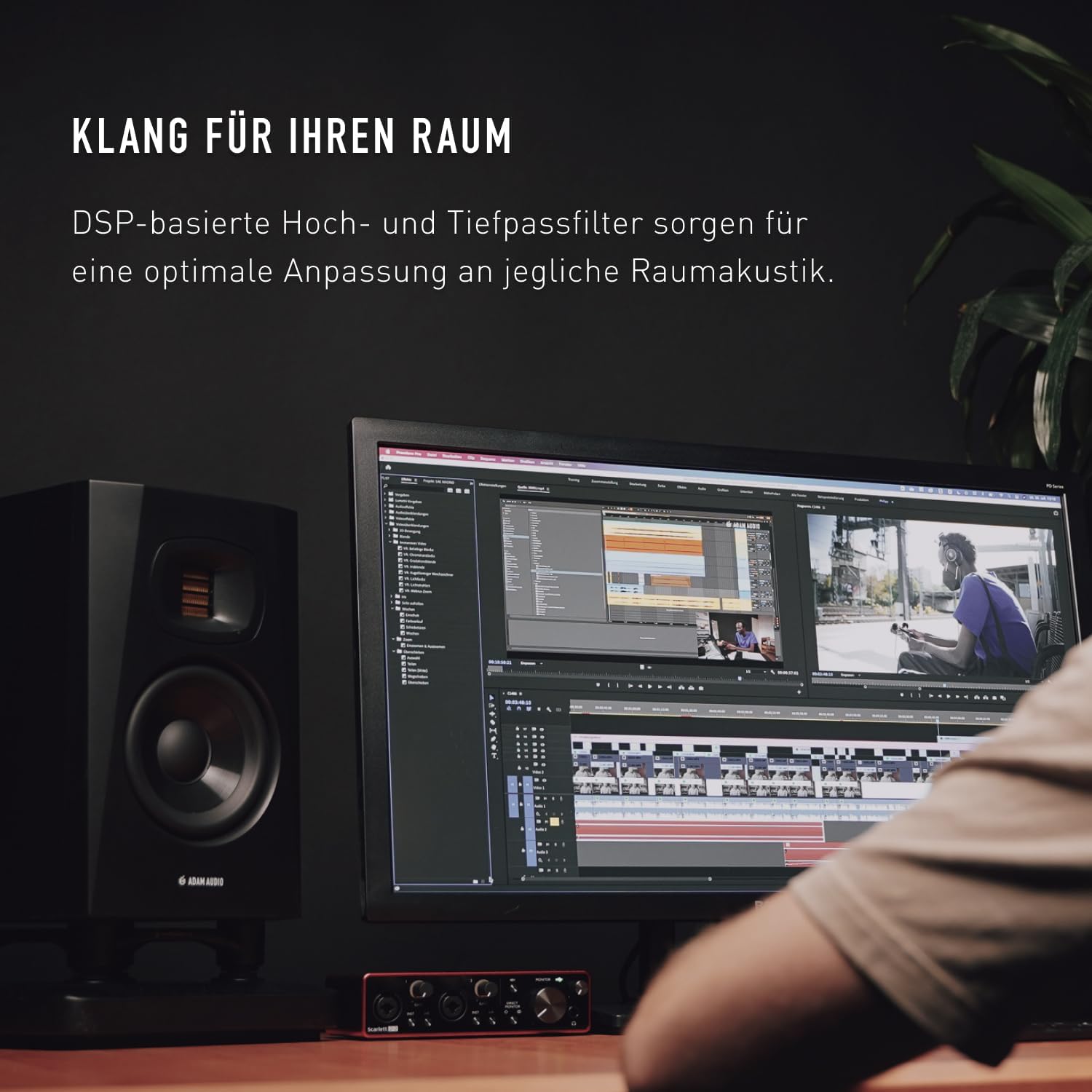 ADAM Audio 11102010 T5V aktiver Studiomonitor für Aufnahmen schwarz Woofer