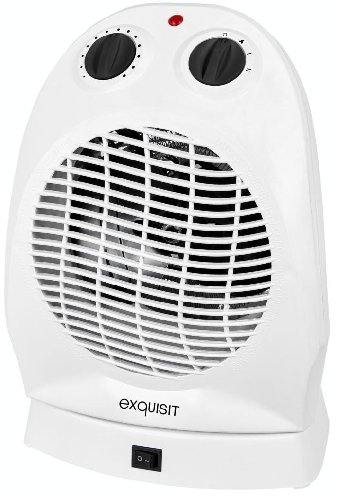 Heizung, Elektrischer Heizlüfter, Kompakt, Gehäuse weiß, Schalter