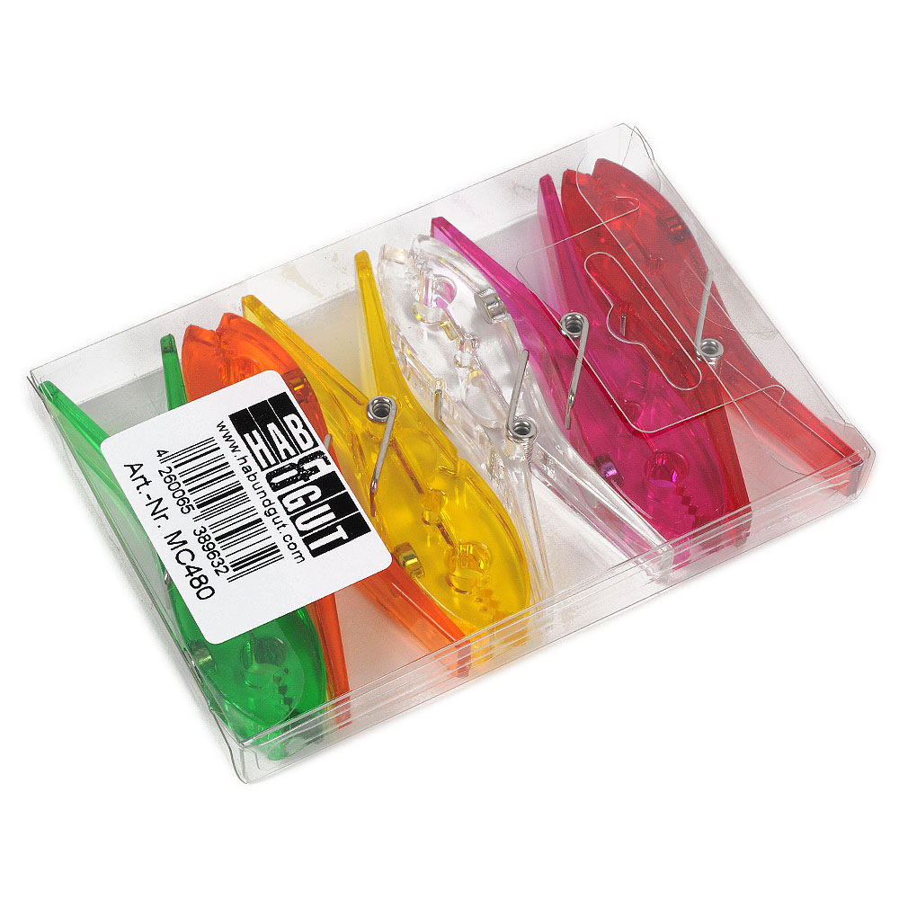 6 Bunte Wäscheklammern mit Magnet als Memoclips Kühlschrankmagnet für Memotafeln