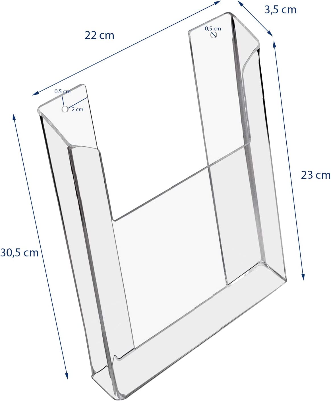 HMF 5x Wand Prospekthalter aus Acryl DIN A4 Hochformat