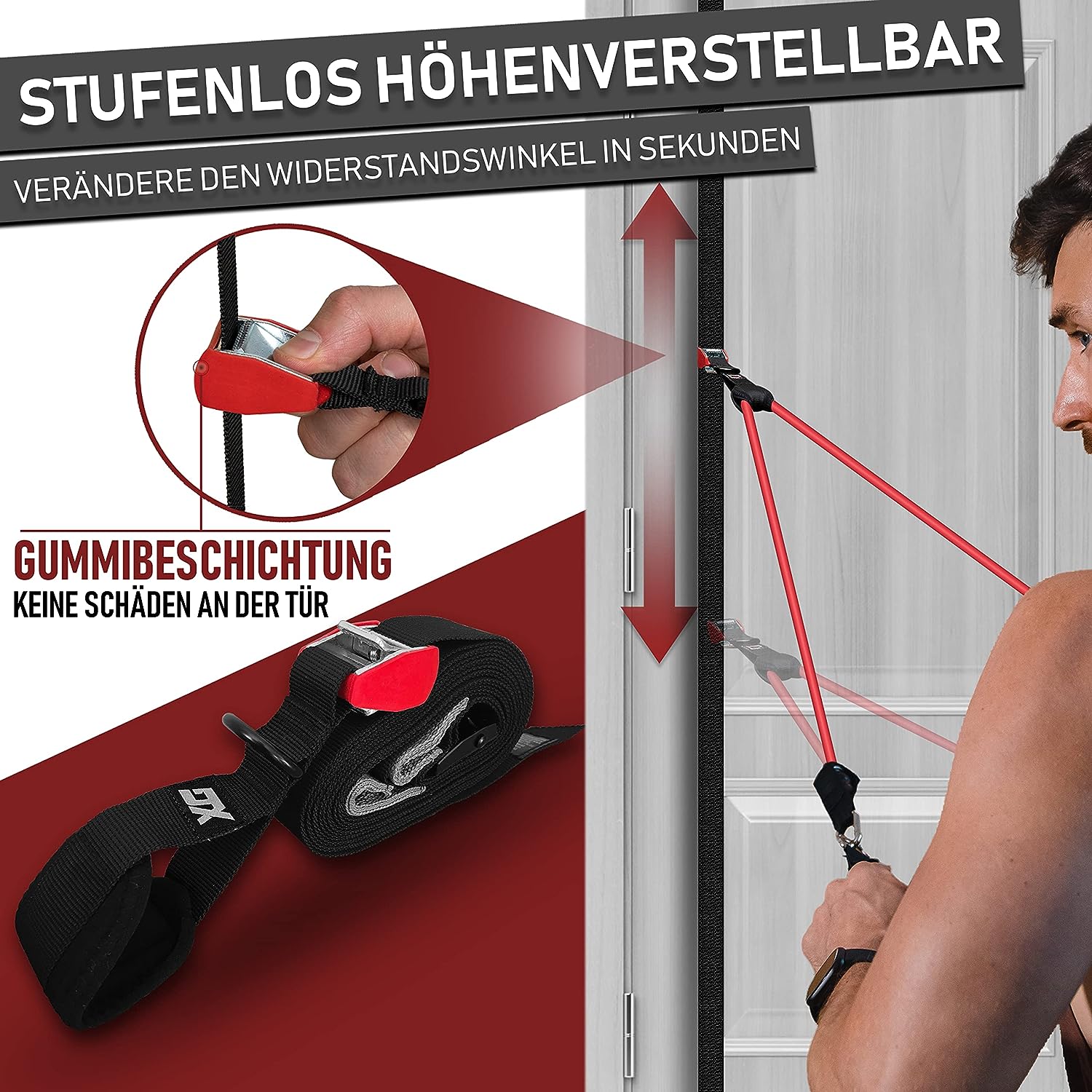 DX Fitness Resistance Bands Widerstandsband Set Gummi Türtrainer