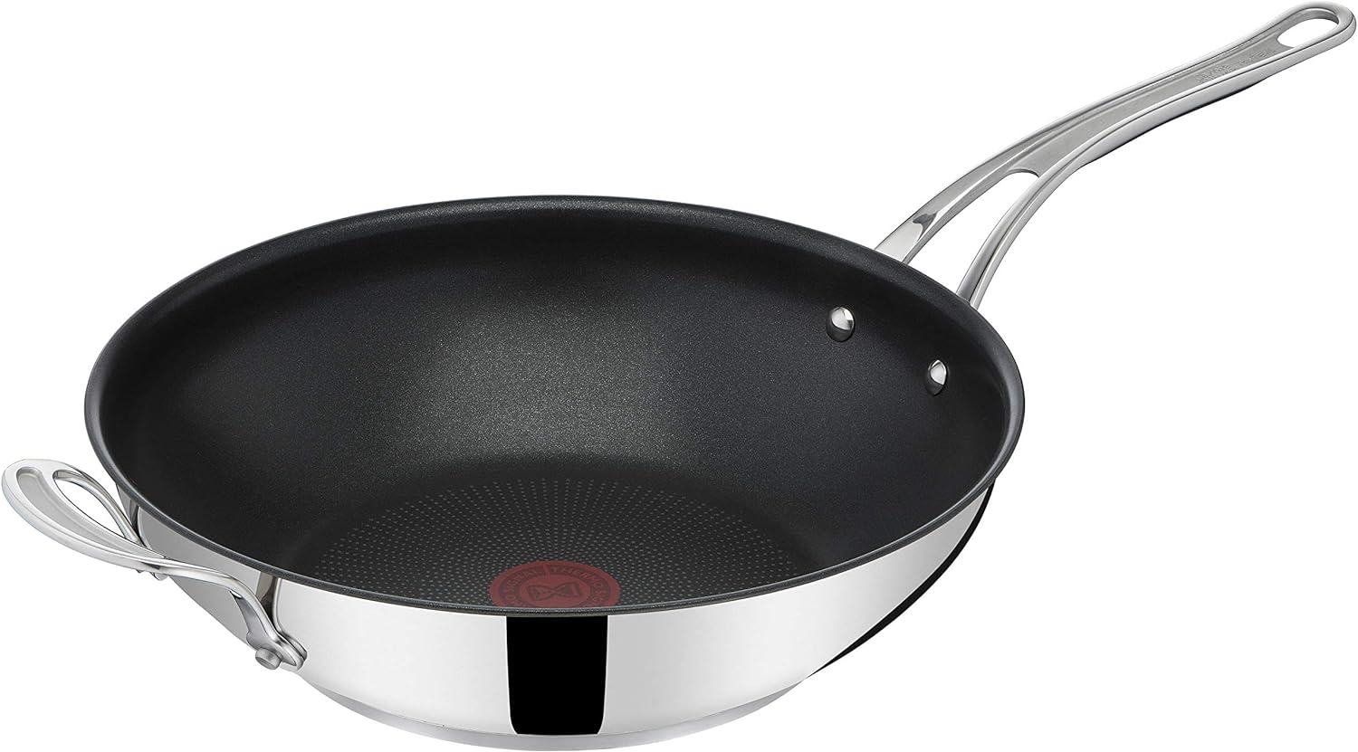 Tefal Jamie Oliver Wokpfanne 30 cm Edelstahl Induktion Backofenfest