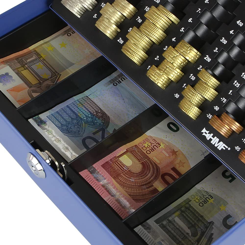 HMF Geldkassette Geldzählkassette blau