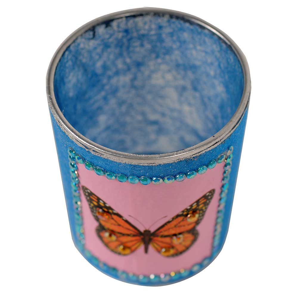 Windlichter m Straß, BUTTERFLY Design: Schmetterling