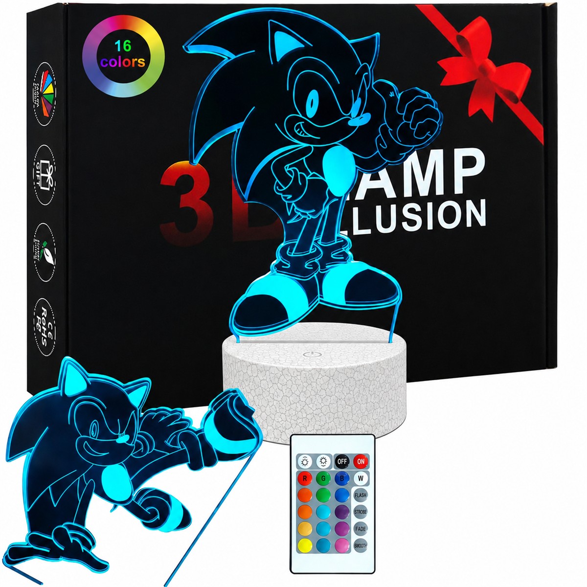 LED, 3D, Sonic, Lampe, Fernbedienung