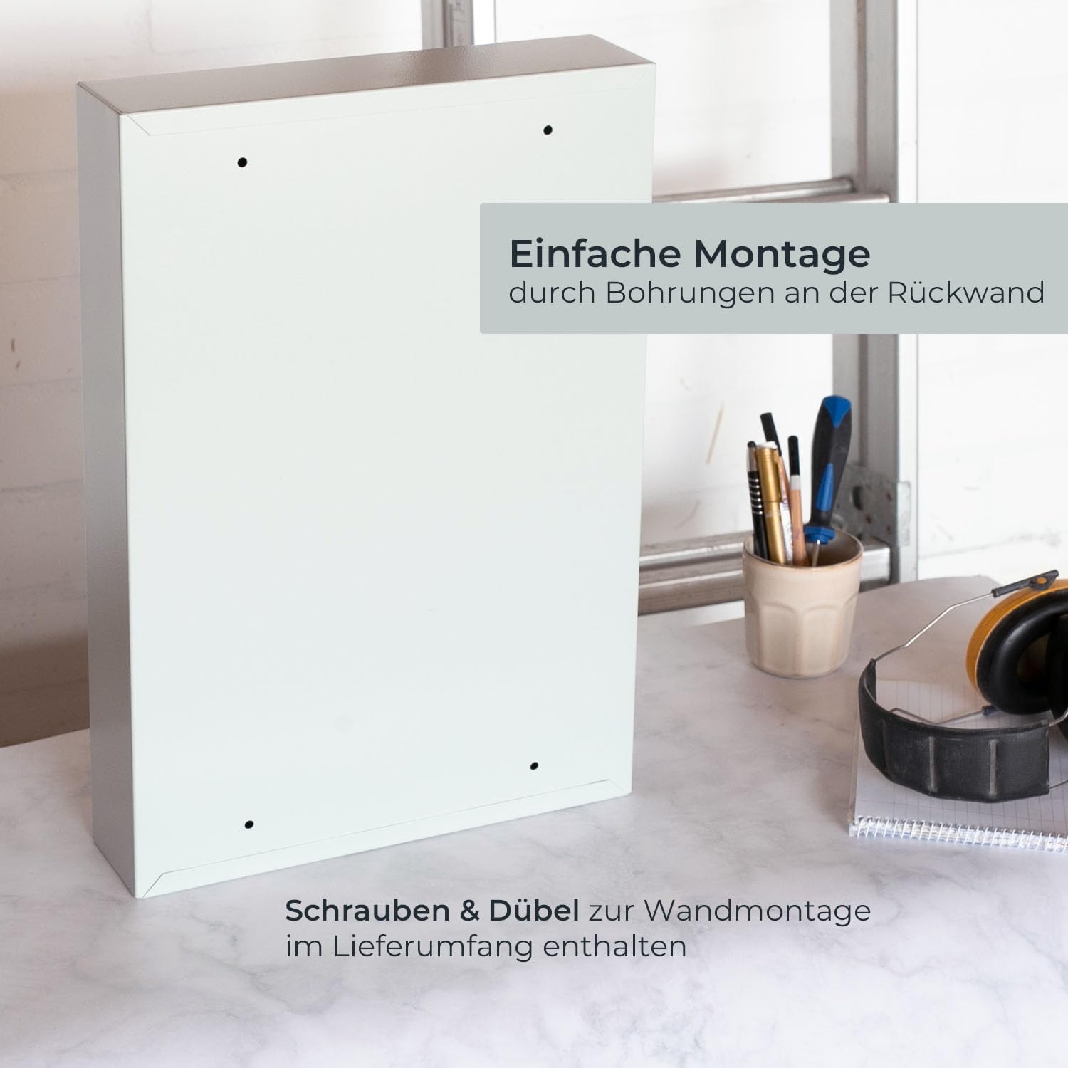 HMF Schlüsselschrank mit Zahlencode Schlüsselkasten 64 Haken 2302