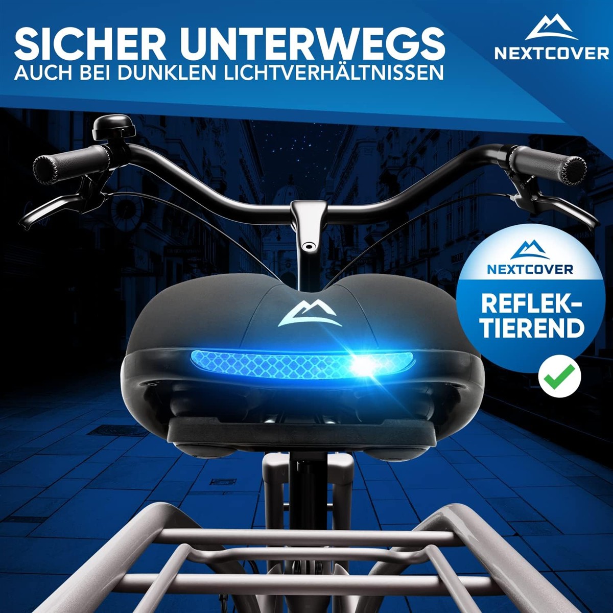 Fahrrad, Sattel, Frontleuchte, Lenker, Reflektorlichter