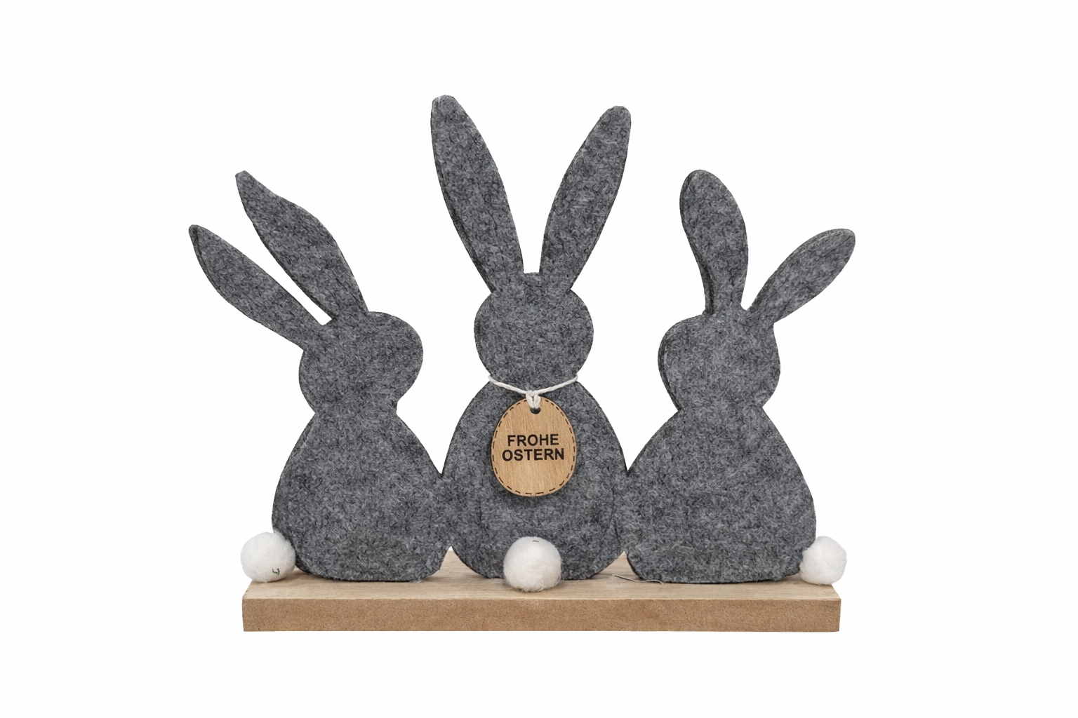 Dekofigur 3 Hase grau Osterhase Tischdeko