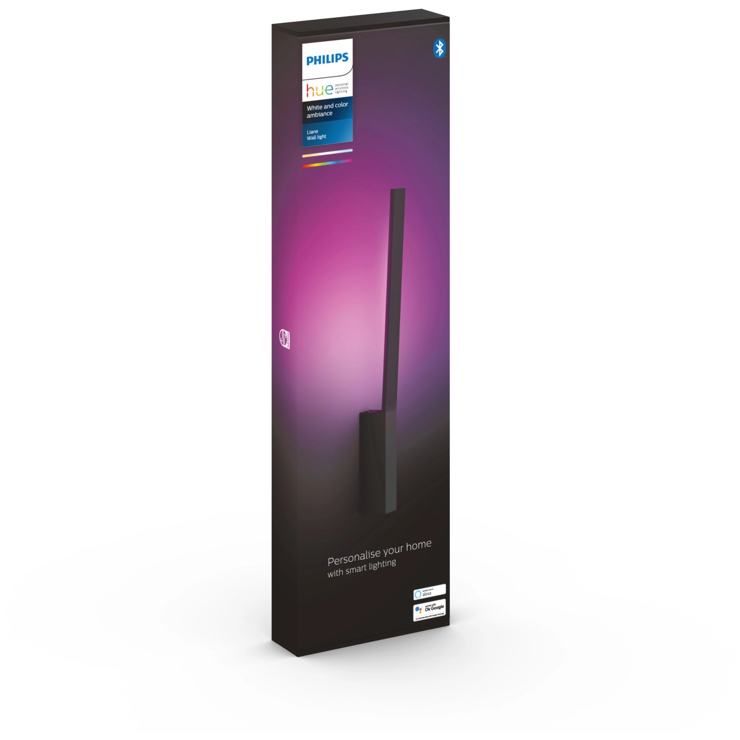 Philips Hue Wandleuchte White & Color Ambiance Liane Schwarz 740 lm