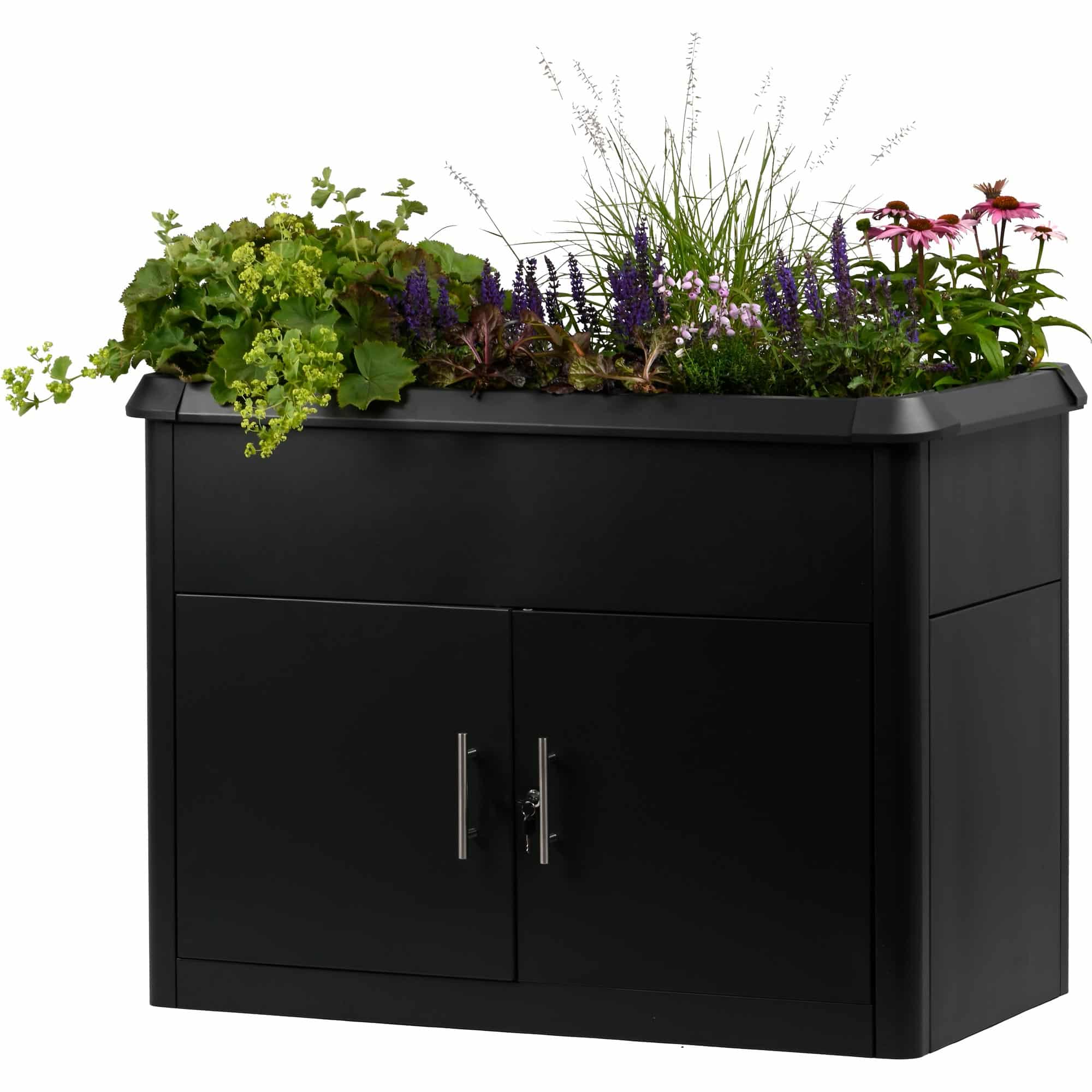 Dobar XL Hochbeet Metall mit Schneckenrand und Staufach