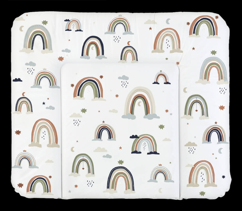 Rotho Babydesign Wickelauflage breit Boho Rainbow Wickelunterlage Wickeltischauflage