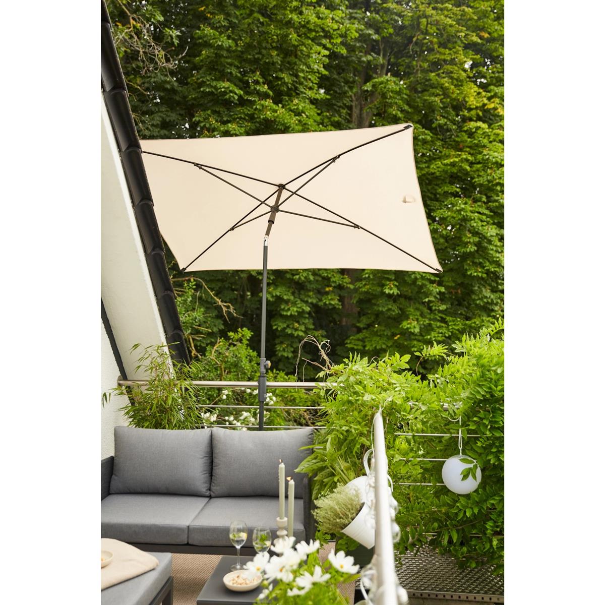 Siena Garden Marktschirm City 140 cm x 210 cm Natur mit Schieber