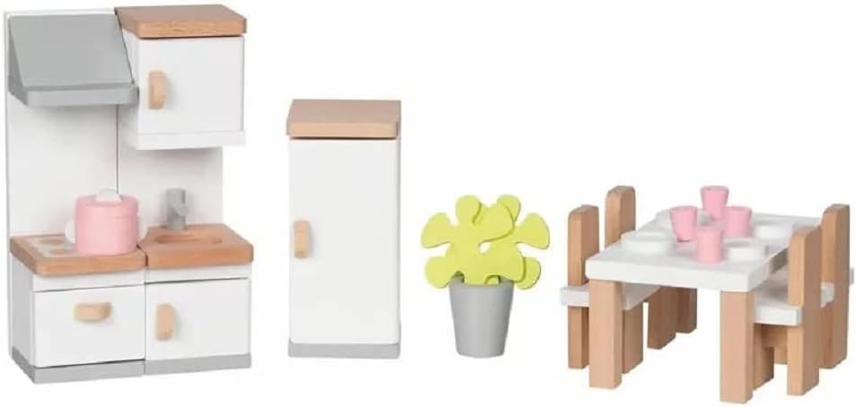 goki 51493 Puppenmöbel Style Küche Küchenausstattung für Puppenhaus Puppenhauszubehör