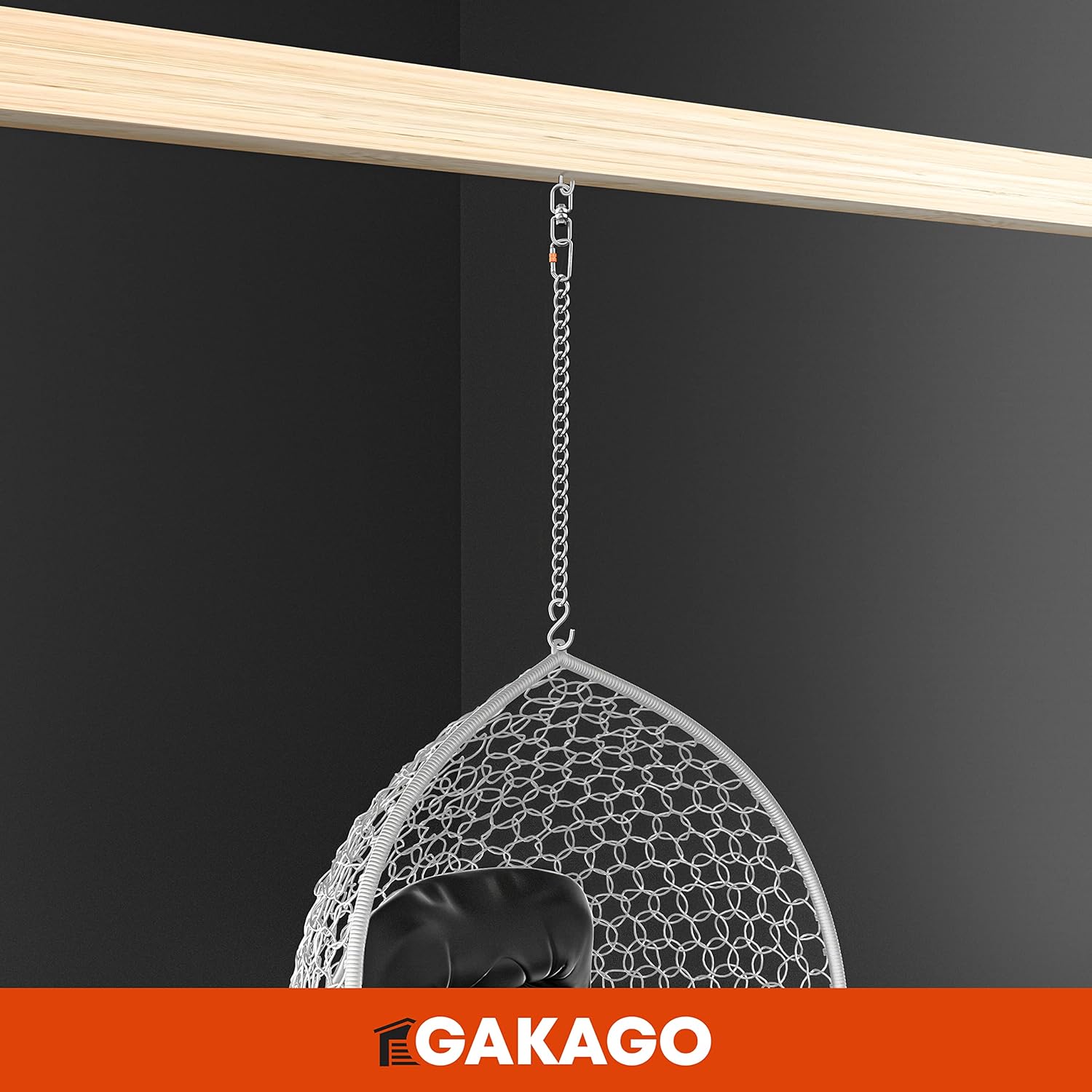 Gakago Verlängerungskette als Hängesessel Kette Schaukel Verlängerung Boxsack Halterung 100cm 360Grad silber