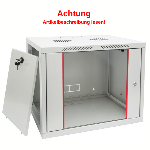 HMF Netzwerkschrank Serverschrank 19 Zoll 9 HE grau #2735