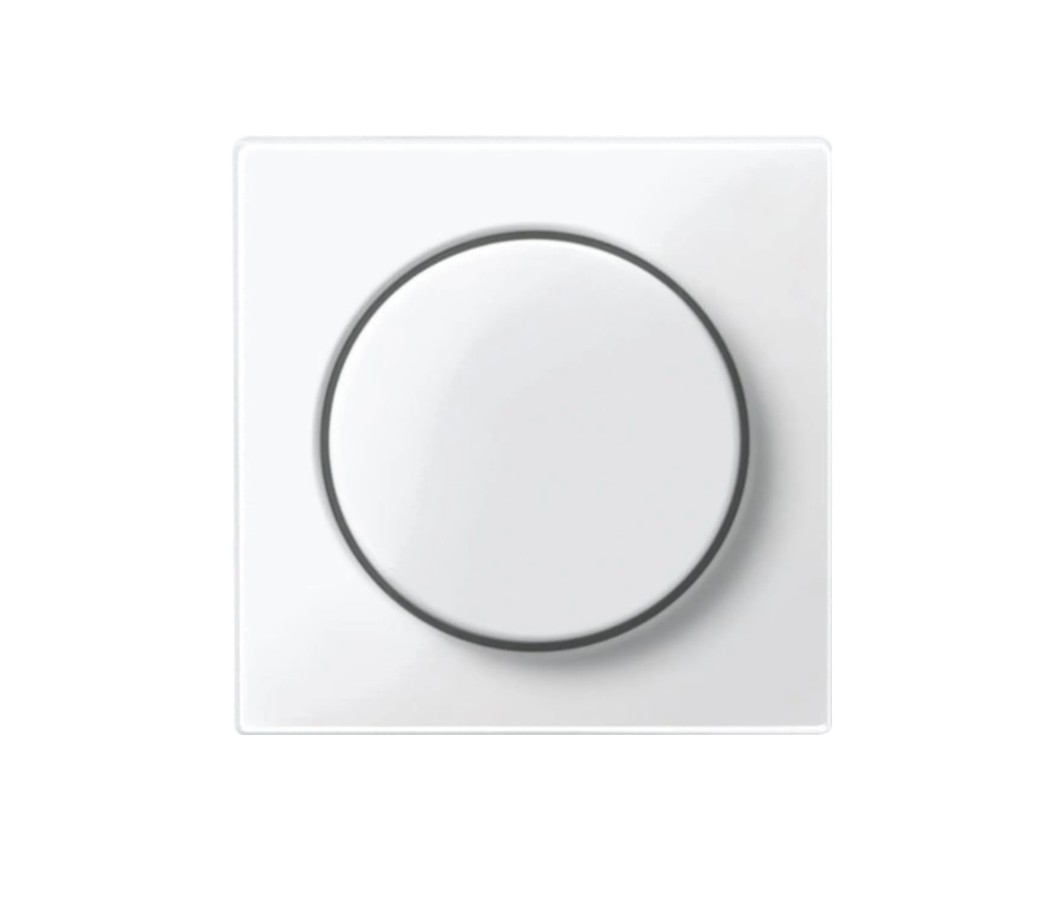 Merten Zentralplatte mit Drehknopf für Drehdimmer Thermoplast System M Polarweiß