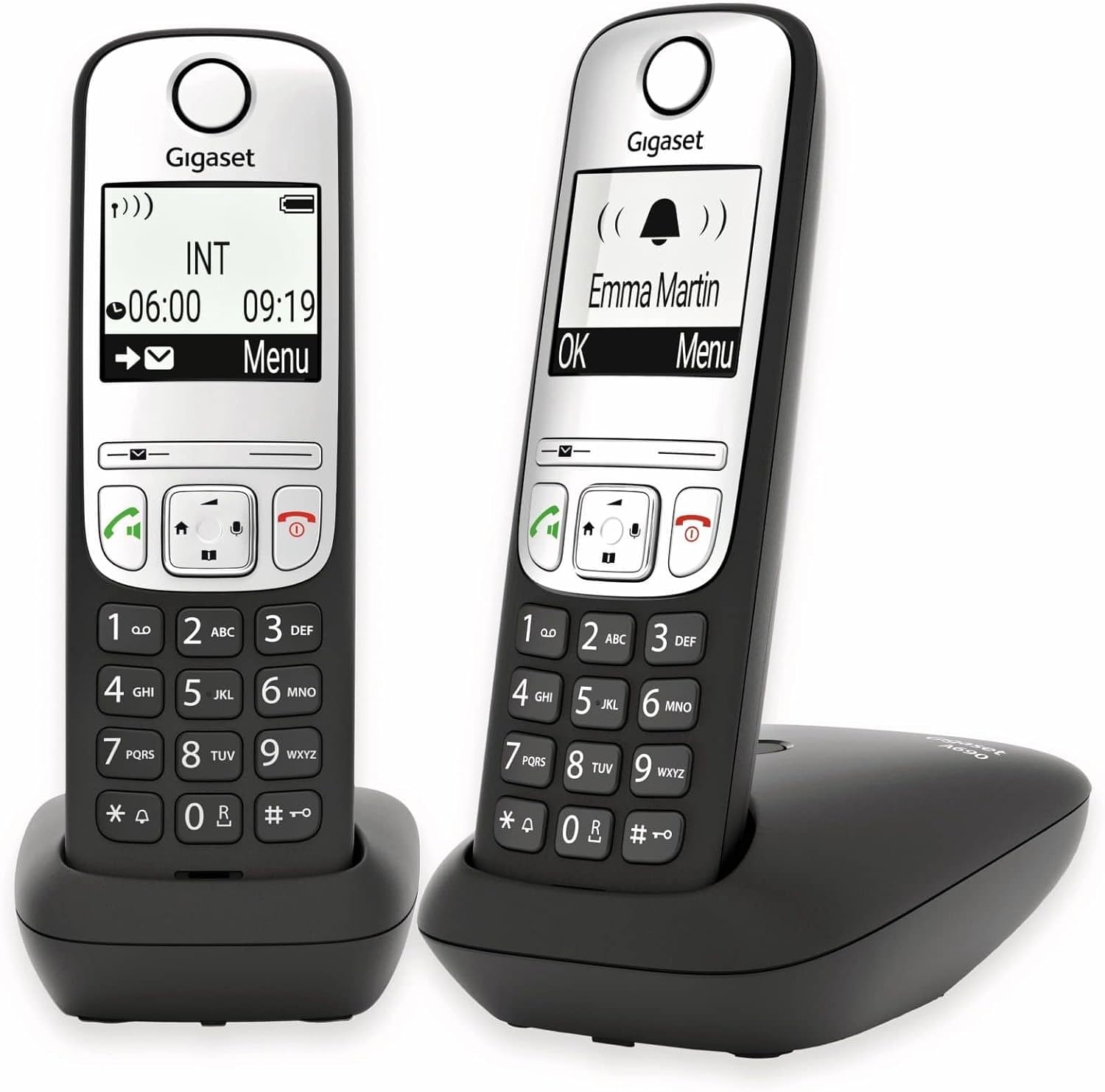 Gigaset A690 Duo schnurloses Telefon Festnetz schwarz
