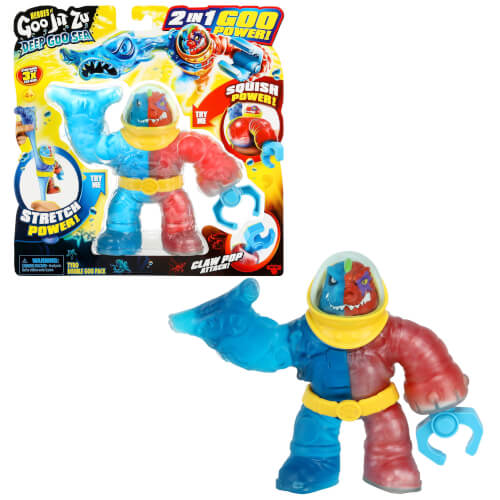 Heroes of GOO JIT Zu Deep GOO Sea – 16,5 cm große Figur Tyro mit 2-in-1-Schleim-Power; super Stretchy und dehnbar