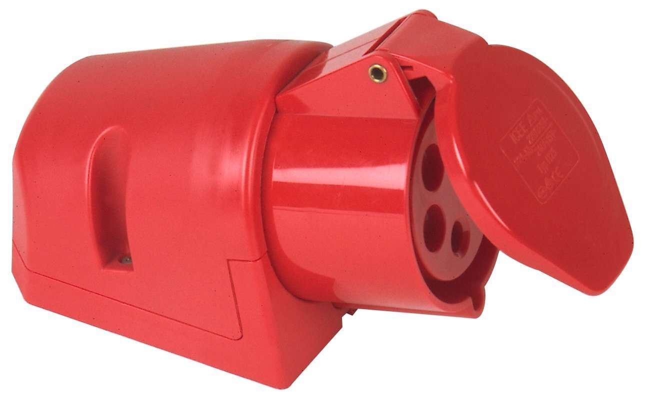 Exhaust Fan, Industrial Plug, Rot-Red, Electrical Connector, Socket cover