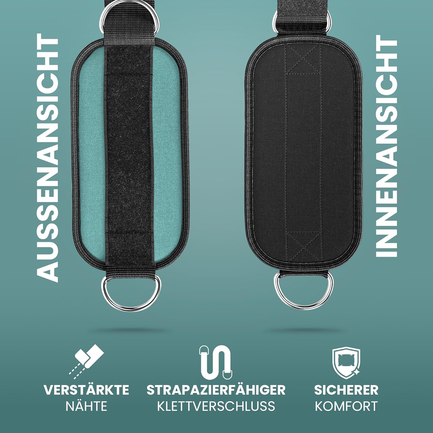 BeMaxx Fußschlaufen 2er Set für Kabelzug sage