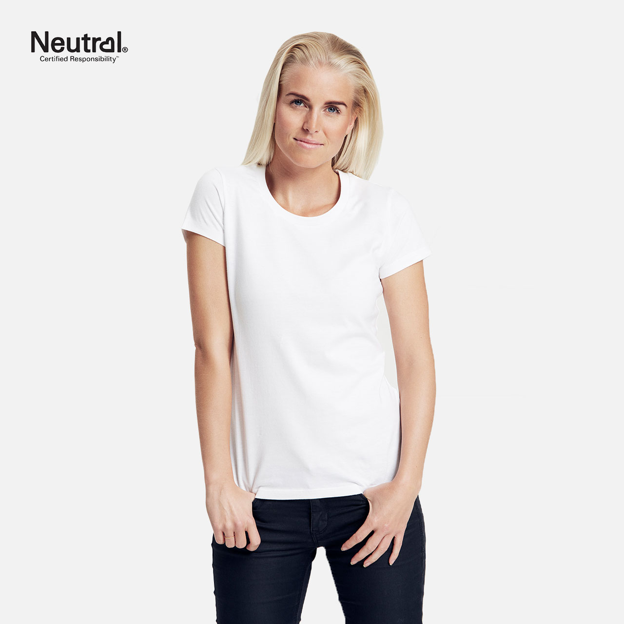 Doppelpack Neutral® Ladies Fit T-Shirt - Weiss / Dark Heather L Weiss / Dark Heather