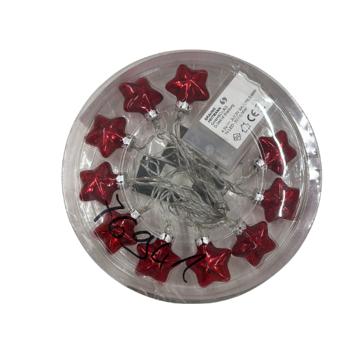 LED Lichterkette mit 10 roten Sternen Weihnachten Xmas