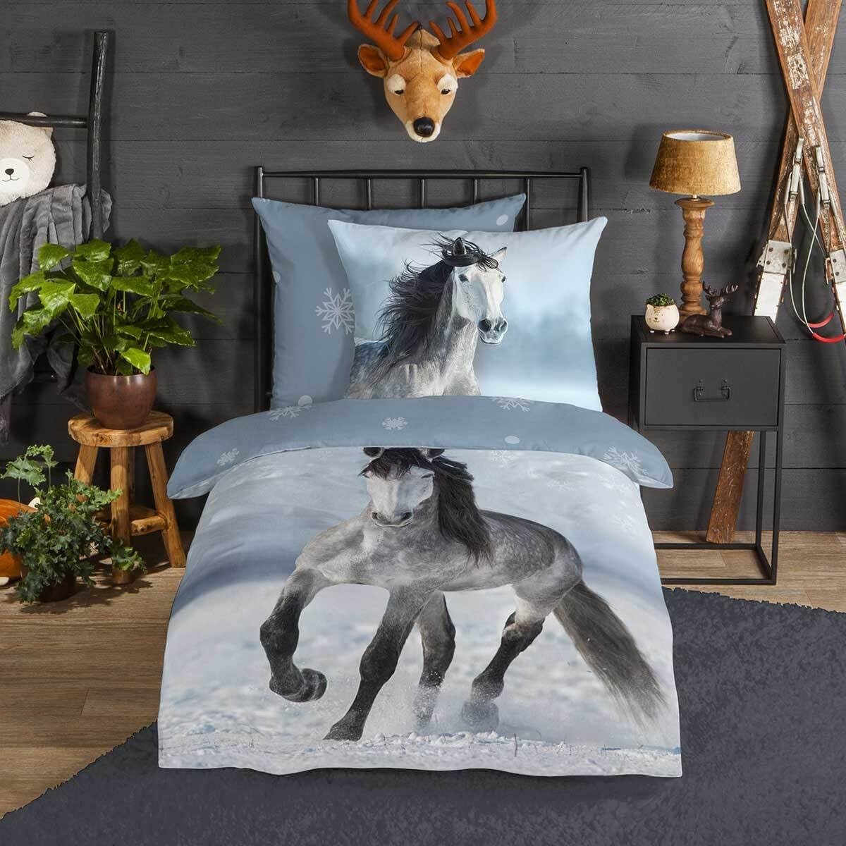 Pferd, Bettwäsche, Schnee, Winter, Dekoration