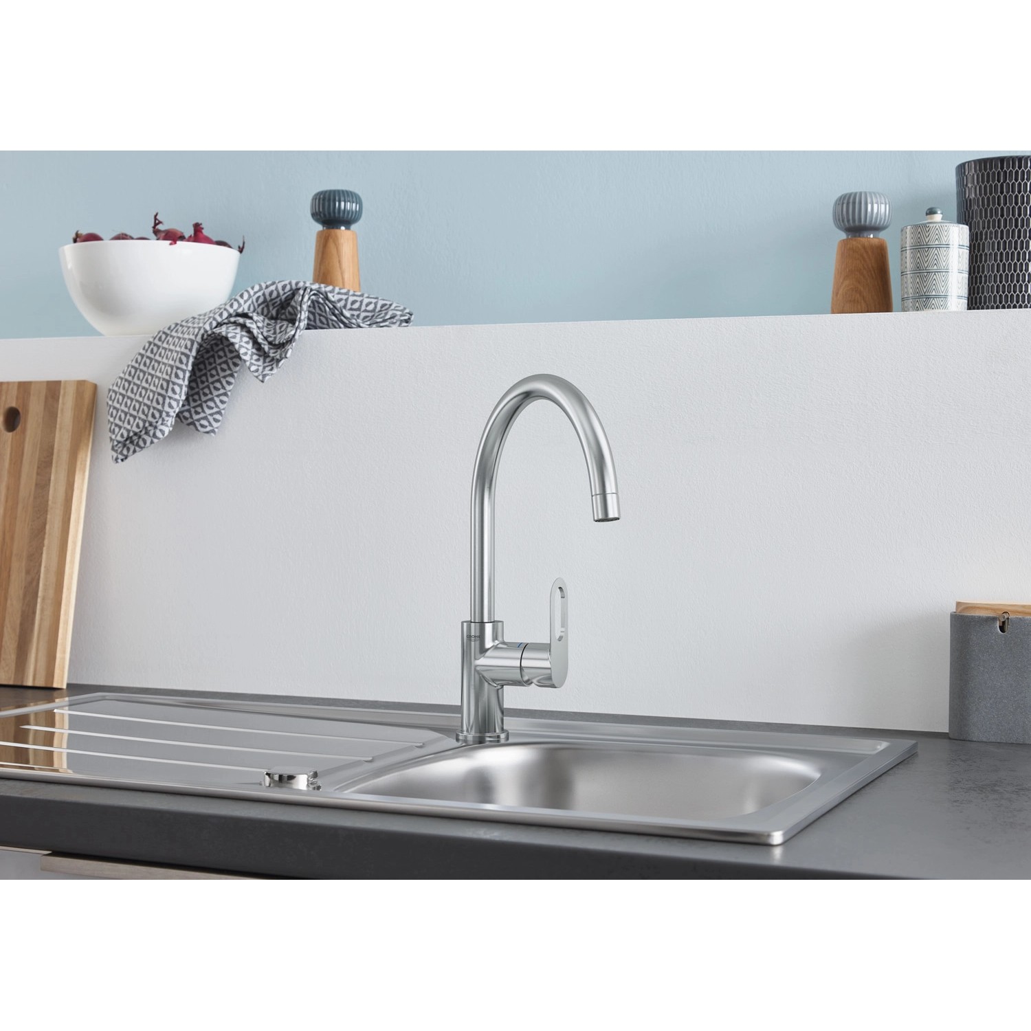 Grohe QuickFix Einhand Spültischarmatur Start Loop Supersteel
