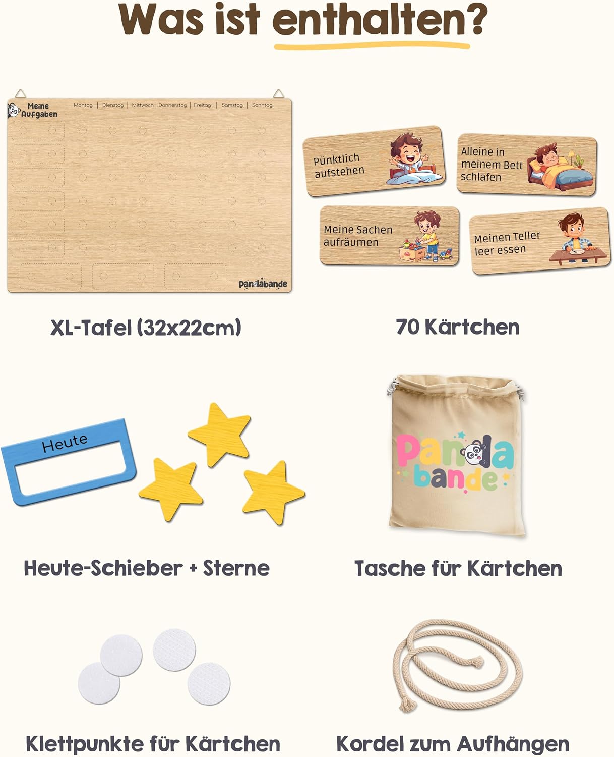 Tafel, Karten, Kärtchen, Stoffbeutel, Seil