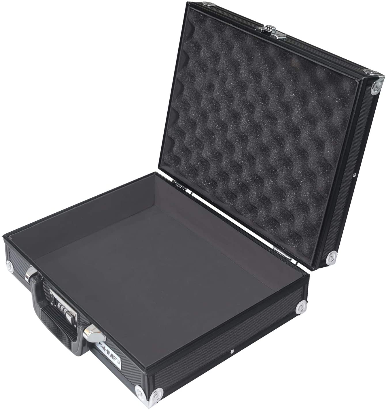 HMF Alu Fotokoffer Waffenkoffer mit Rasterschaumstoff schwarz #2267