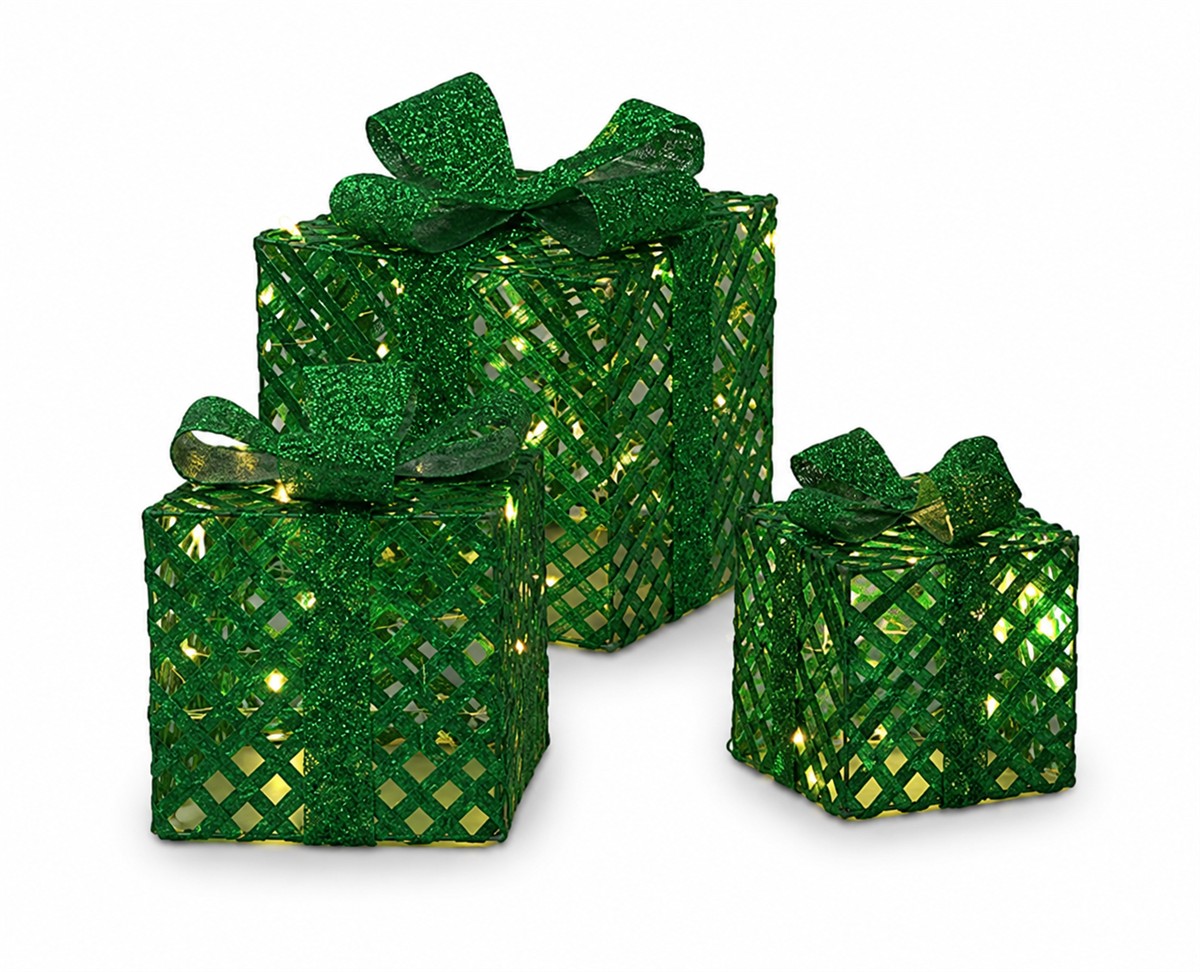 Geschenke, Grün, Geschenkbox, Lattice, Lichterkette