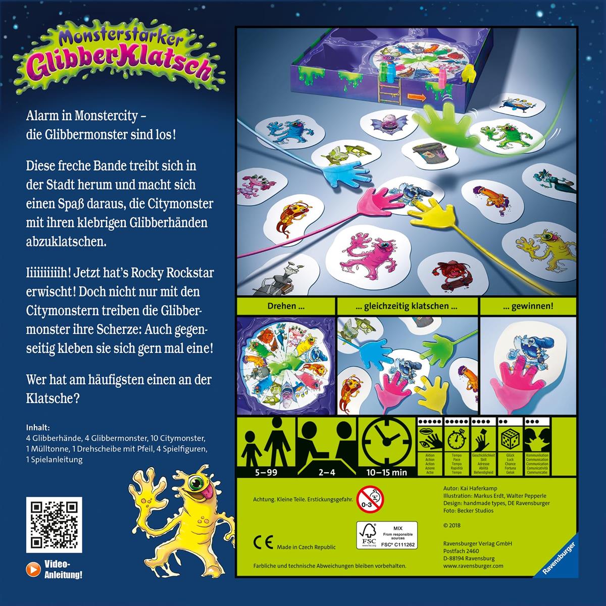Ravensburger 213535 Kinderspiel Monsterstarker Glibber-Klatsch Familienspiel