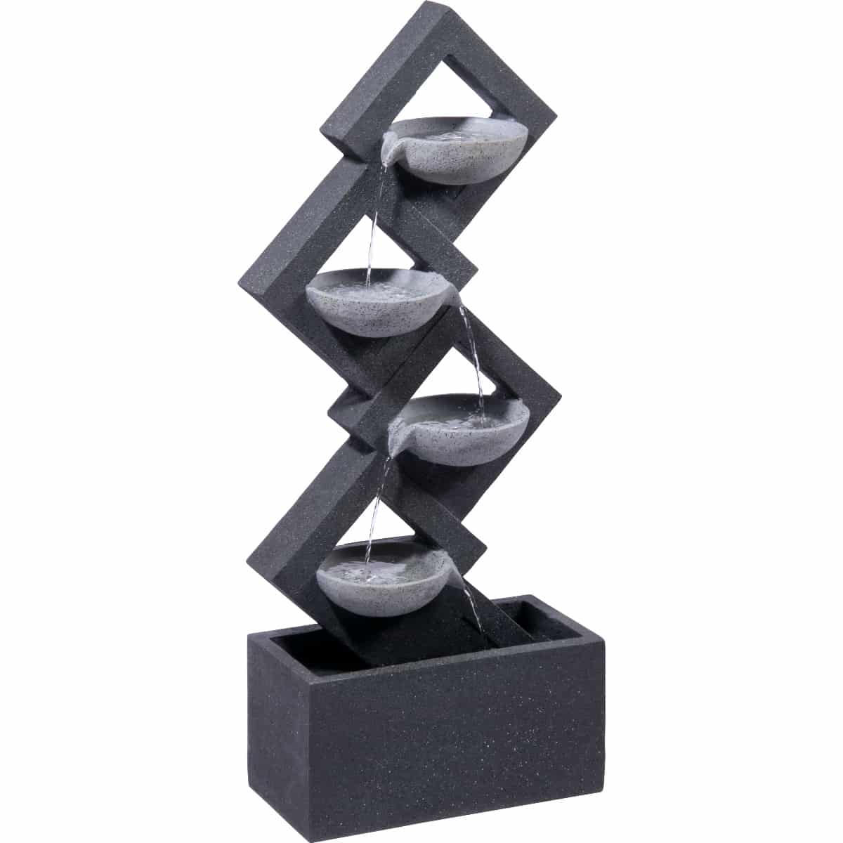 Deko-Skulptur, Wasserspiel, Stein, Bausatz-Design, Glasstein-Wasserfall