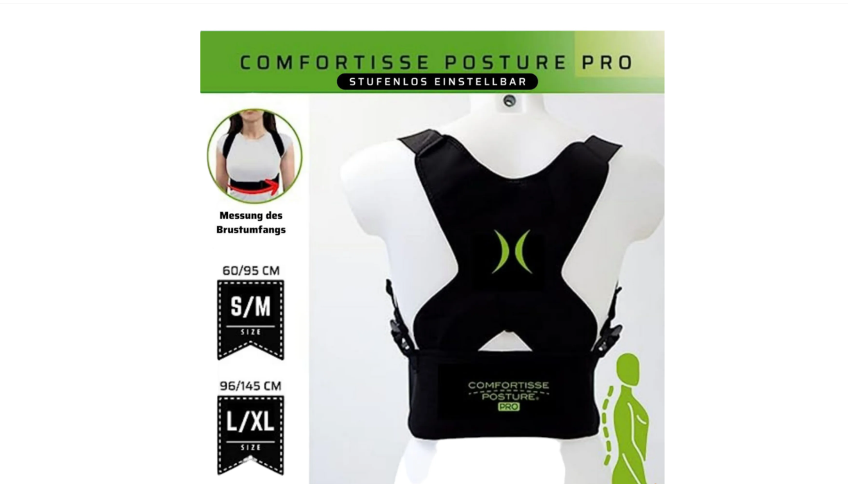 Geradehalter für Rücken S-M Rückenstabilisator Posture Pro Comfortisse