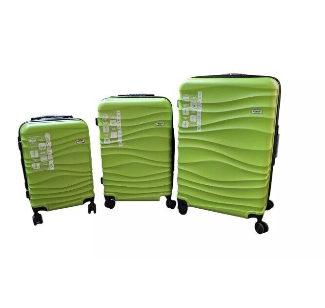 DMS 7tlg Hartschalenkofferset Koffer Reisekoffer Trolley grün ABS Hartschale