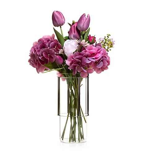 Abella künstliches Bouquet Glasvase höhenverstellbar Höhe ca. 55cm