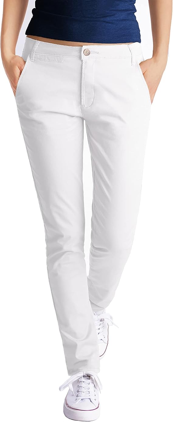Fraternel Chino Damenhose Stoffhose normal Waist weiss Gr. 34/XS